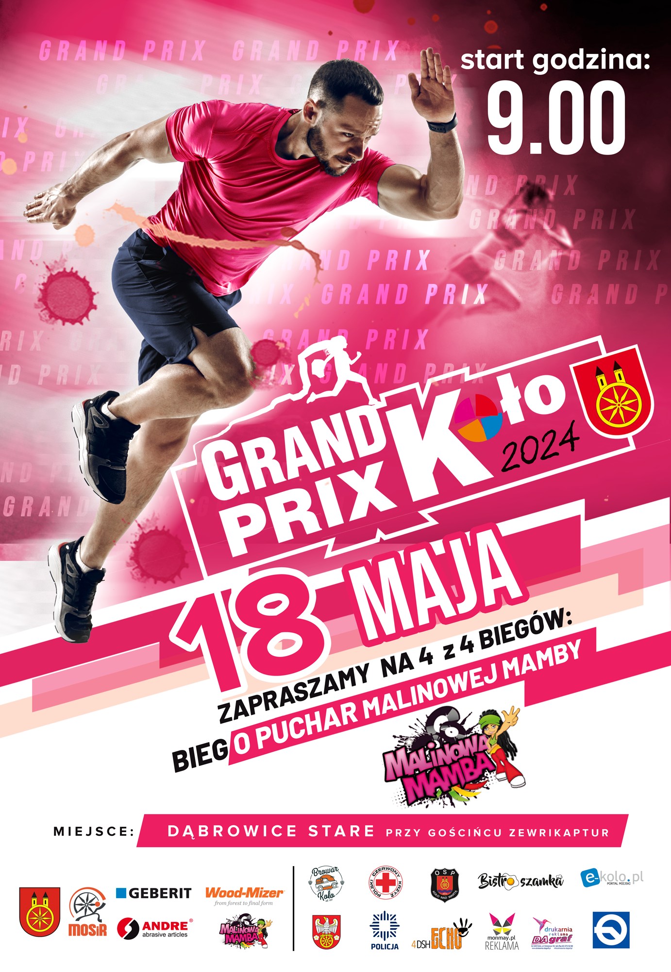Plakat Grand Prix Koło 2024, Czwarty Finałowy Bieg o Puchar Malinowej Mamby, 18 maja 2024