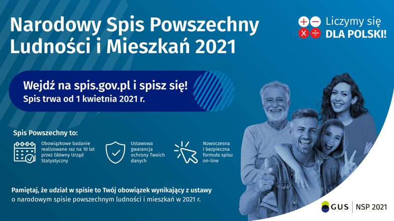 Infografika o Narodowym Spisie Powszechnym Ludności i Mieszkań 2021