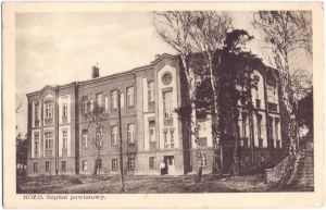 Szpital. Wyd. M. S. Nasielski, Koło. Fot. A. Stupay. Data koresp. 31.08.1918 r. Ze zbiorów Muzeum Technik Ceramicznych w Kole.