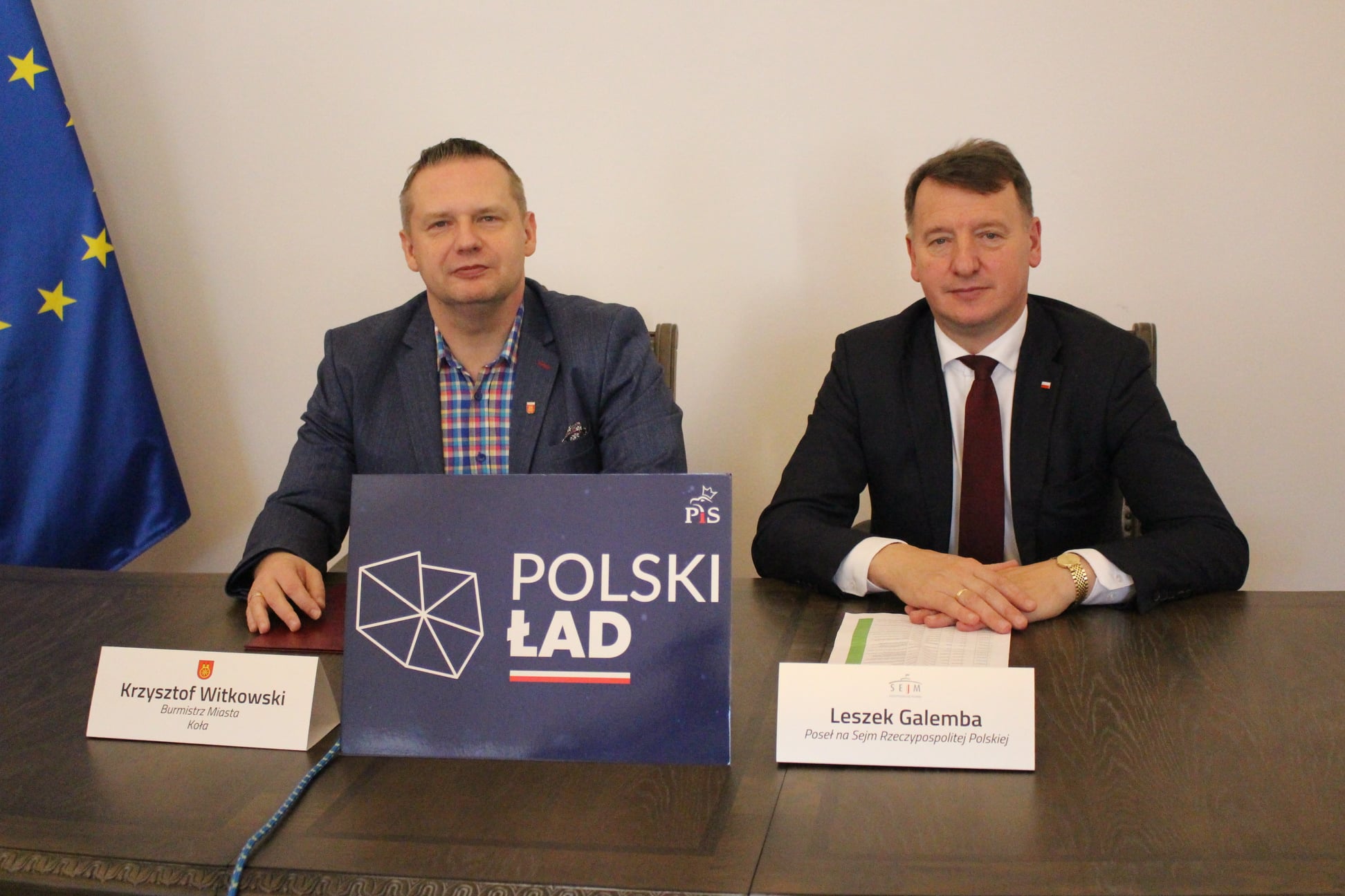Burmistrz Miasta Koła Krzysztof Witkowski i Poseł na Sejm RP Leszek Galemba