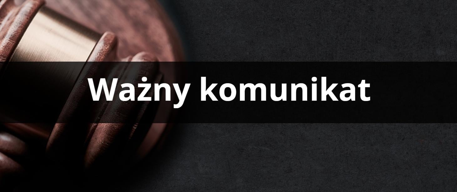 Grafika przedstawia napis WAŻNY KOMUNIKAT