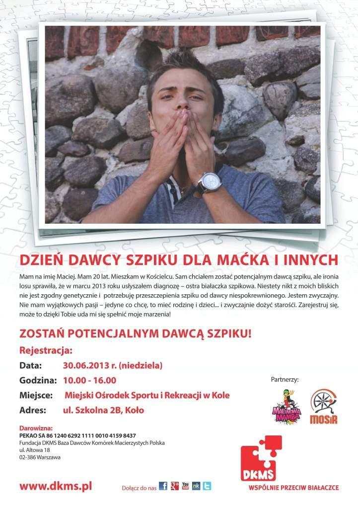 Dzień dawcy szpiku dla Maćka i innych chorych na białaczkę