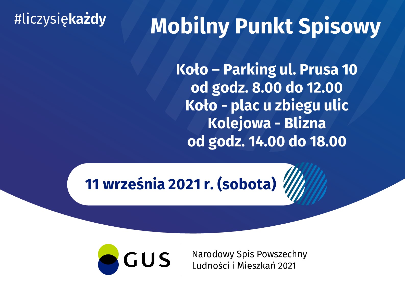 Plansza NSP 2021 Mobilny Punkt Spisowy, tekst pod planszą.