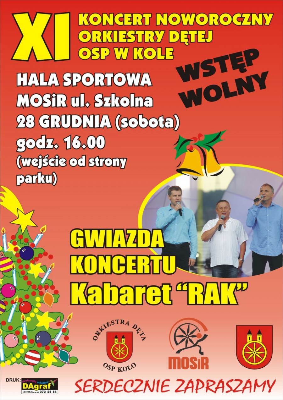 Zapraszamy na XI Koncert Noworoczny Orkiestry Dętej OSP w Kole