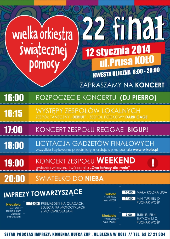XXII Finał Wielkiej Orkiestry Świątecznej Pomocy w Kole