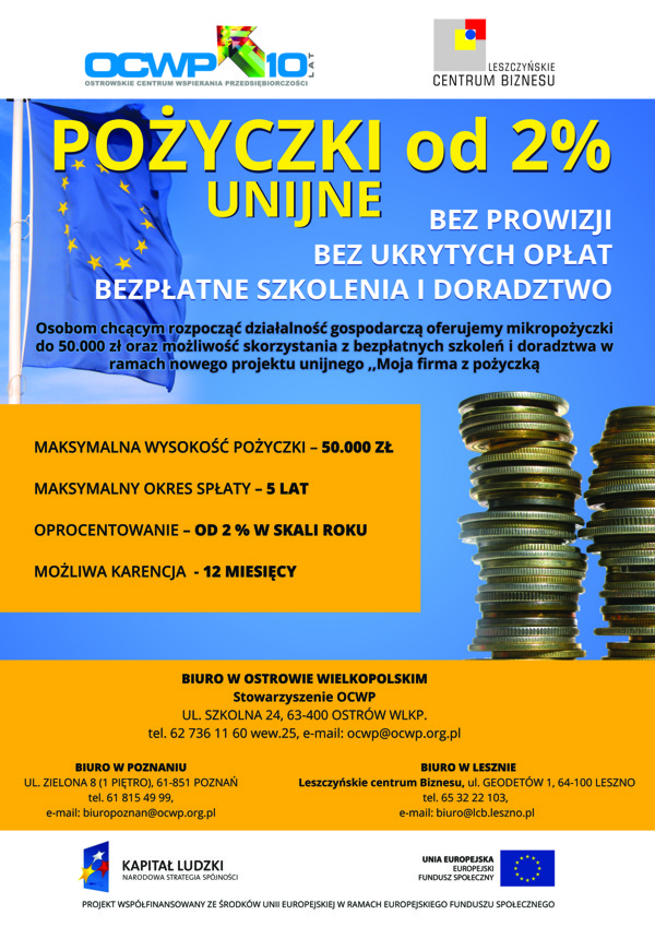 Projekt unijny ,,MOJA FIRMA Z POŻYCZKĄ’’