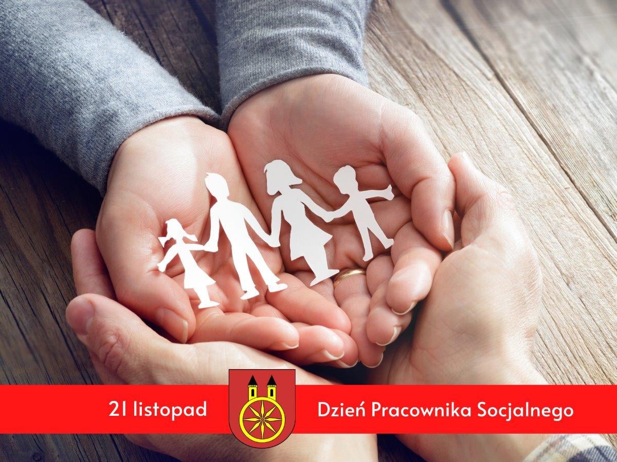 Plansza 21 listopada Dzień Pracownika Socjalnego, tekst pod planszą.