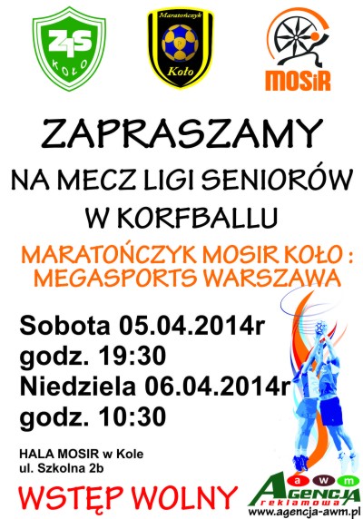 Liga Seniorów w Korfballu: Maratończyk MOSiR KOŁO - Megasports Warszawa