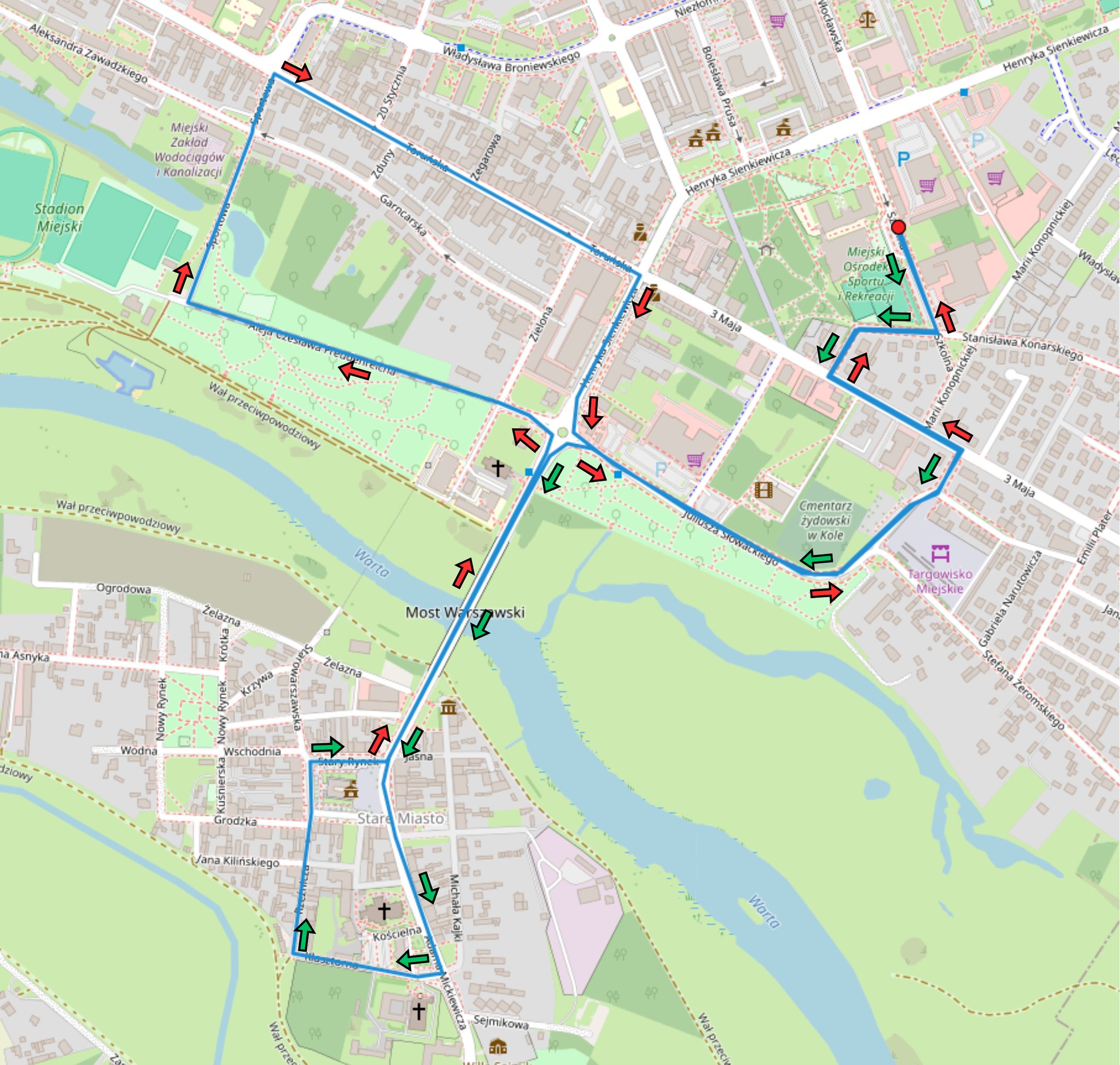Mapa z wyznaczoną trzeciego biegu z cyklu Grand Prix Koło 2025 o Puchar Prezesa ANDRE ABRASIVE ARTICLES!