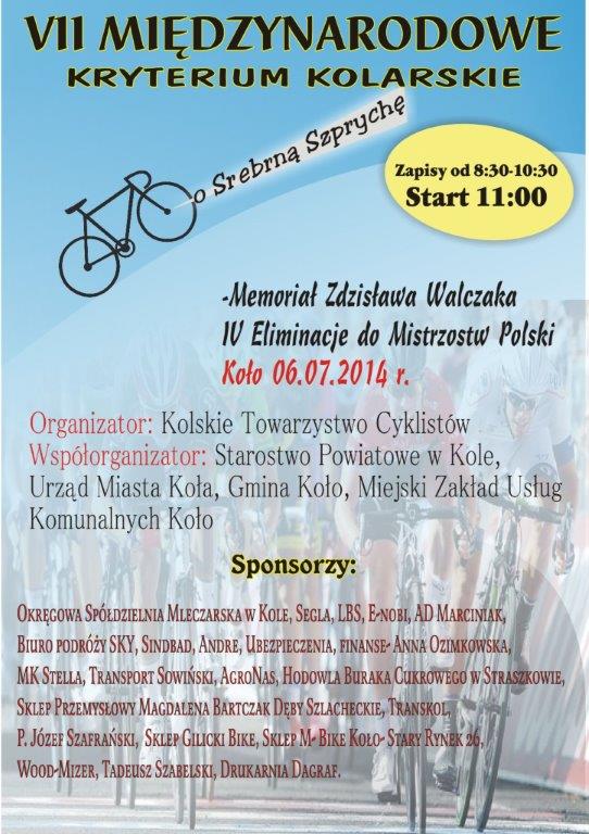 VII Kryterium Kolarskie o „Srebrną Szprychę” - Memoriał Zdzisława Walczaka