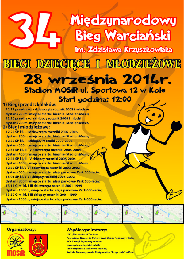 Biegi dziecięce i młodzieżowe w ramach 34. MBW 2014