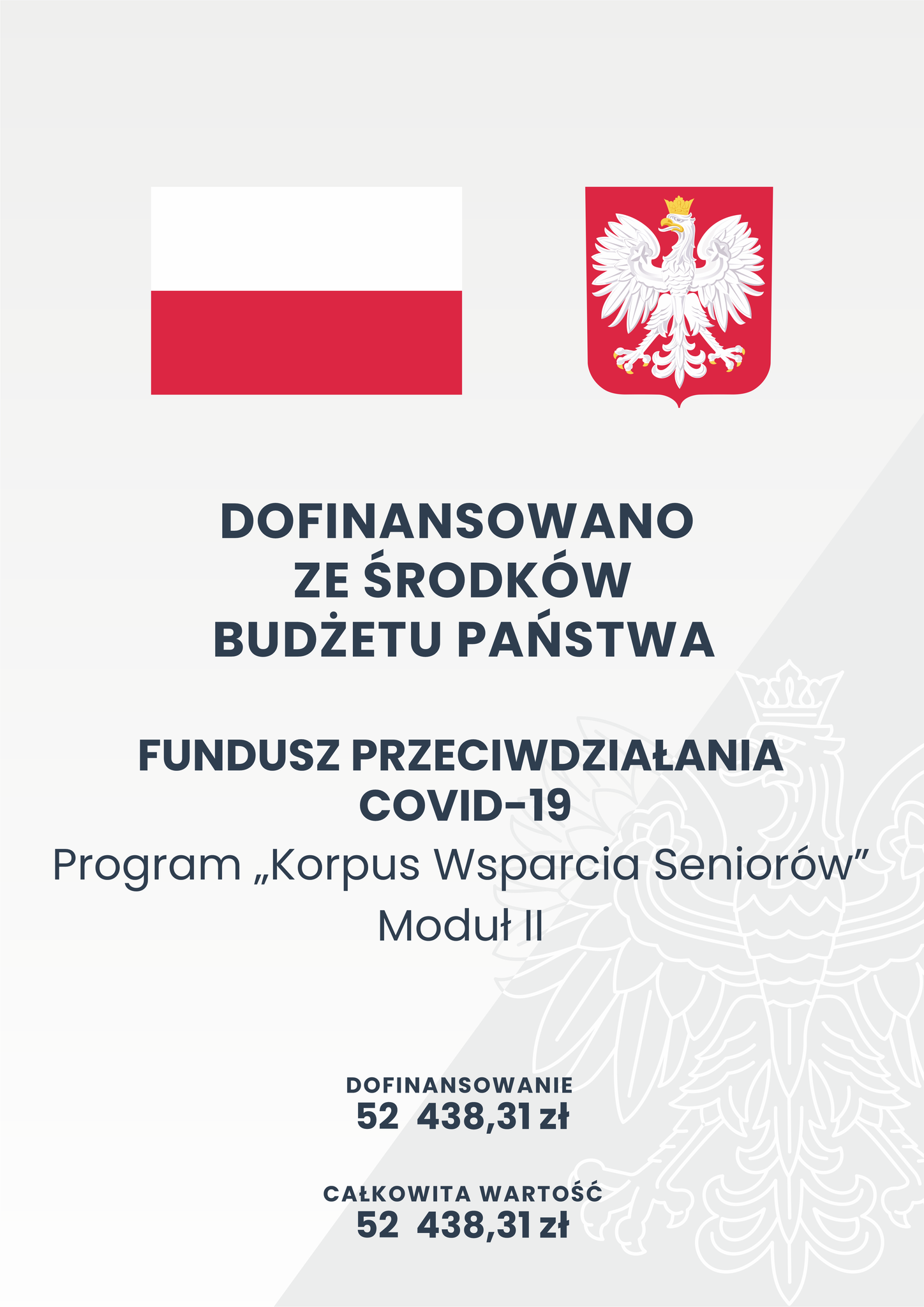 Tablica promocyjna programu Programu „Korpus Wsparcia Seniorów” Moduł II na rok 2022