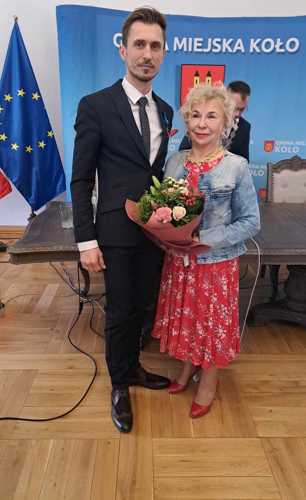Wiceprzewodniczący Rady Miejskiej Artur Szafrański i Radna Rady Miejskiej Koła Urszula Pękacz