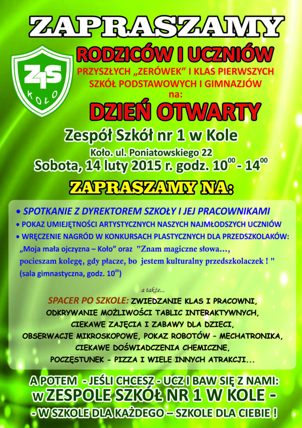 Dzień otwarty w Zespole Szkół Nr 1 w Kole