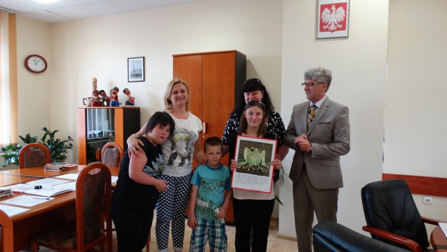 Dzieci z Internatu SOSW w Kole z wizytą u Burmistrza