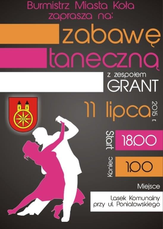 Burmistrz Miasta zaprasza mieszkańców na zabawę taneczną 