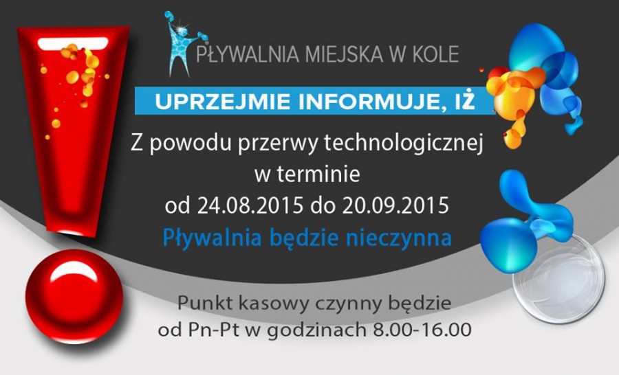 Pływalnia miejska w Kole informuje