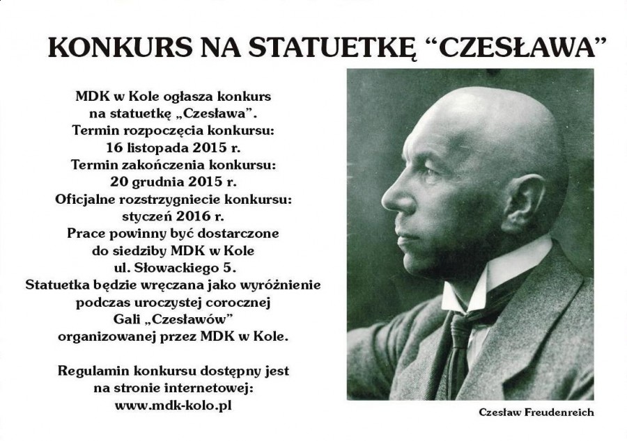 Konkurs na projekt statuetki „Czesława”