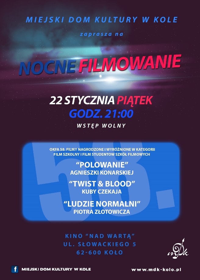 Nocne  filmowanie w kinie „Nad Wartą”