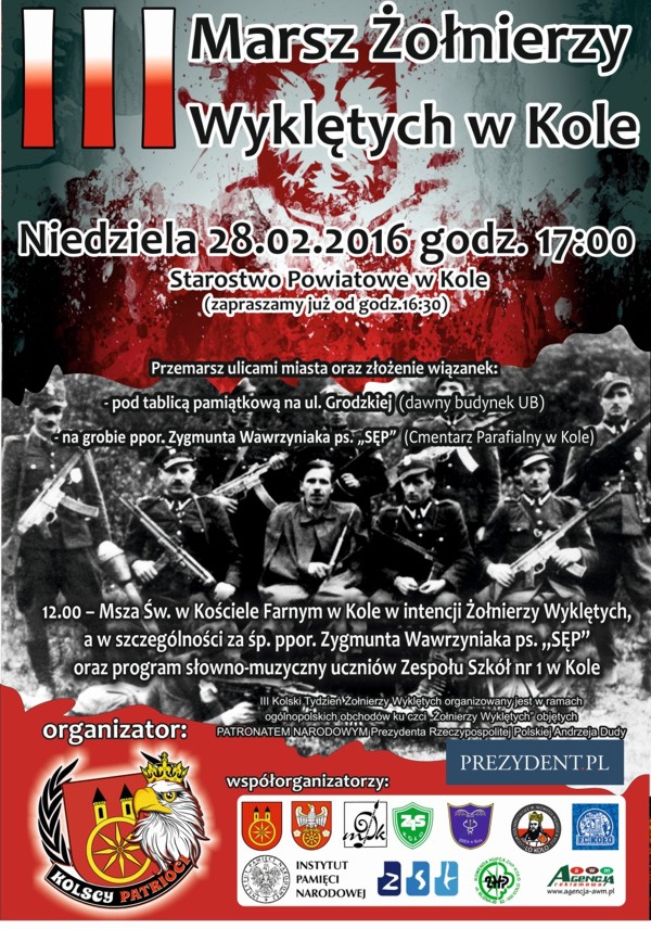Kolscy Patrioci zapraszają na III Marsz Żołnierzy Wyklętych
