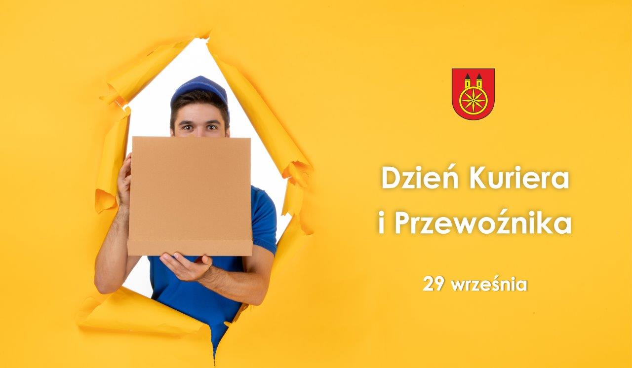 Plansza 29 WRZEŚNIA Dzień Kuriera i Przewoźnika, tekst pod planszą.