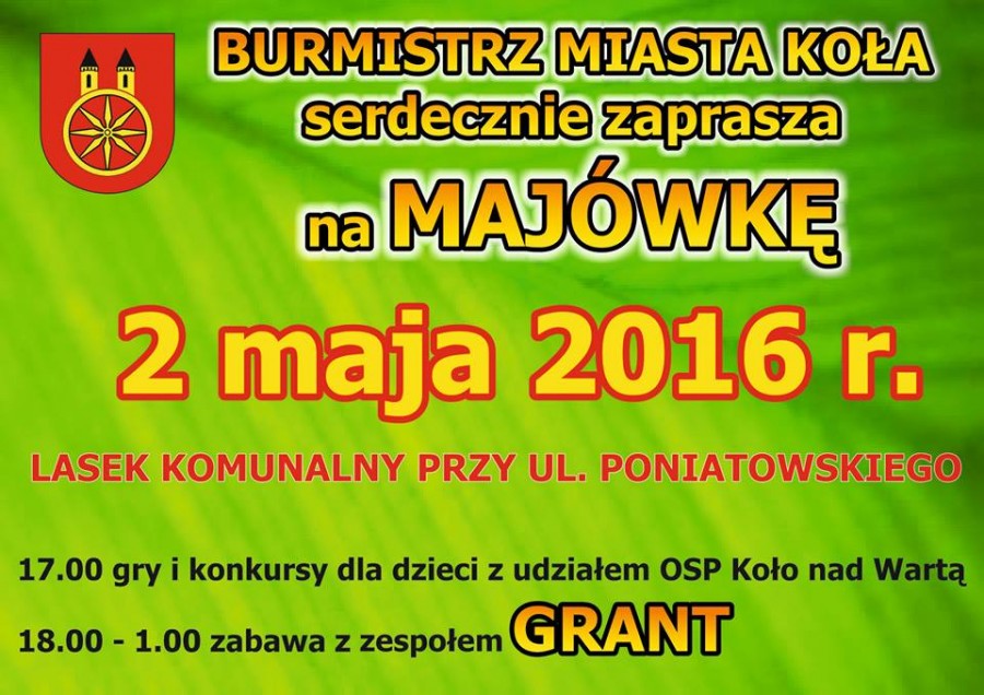 Zapraszamy na Majówkę 2 maja 2016
