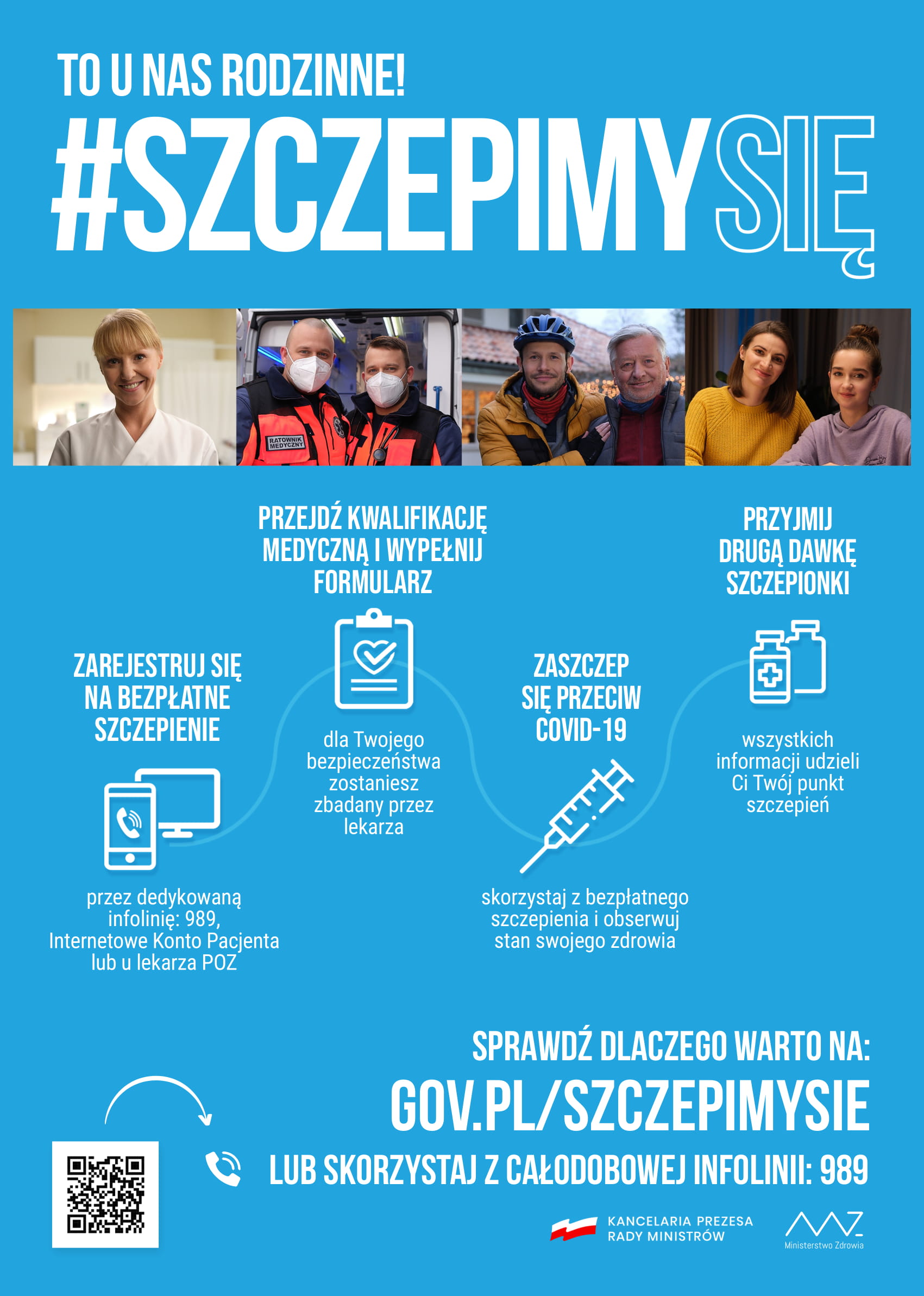 Zdjęcie przedstawia plakat akcji #SzczepimySię