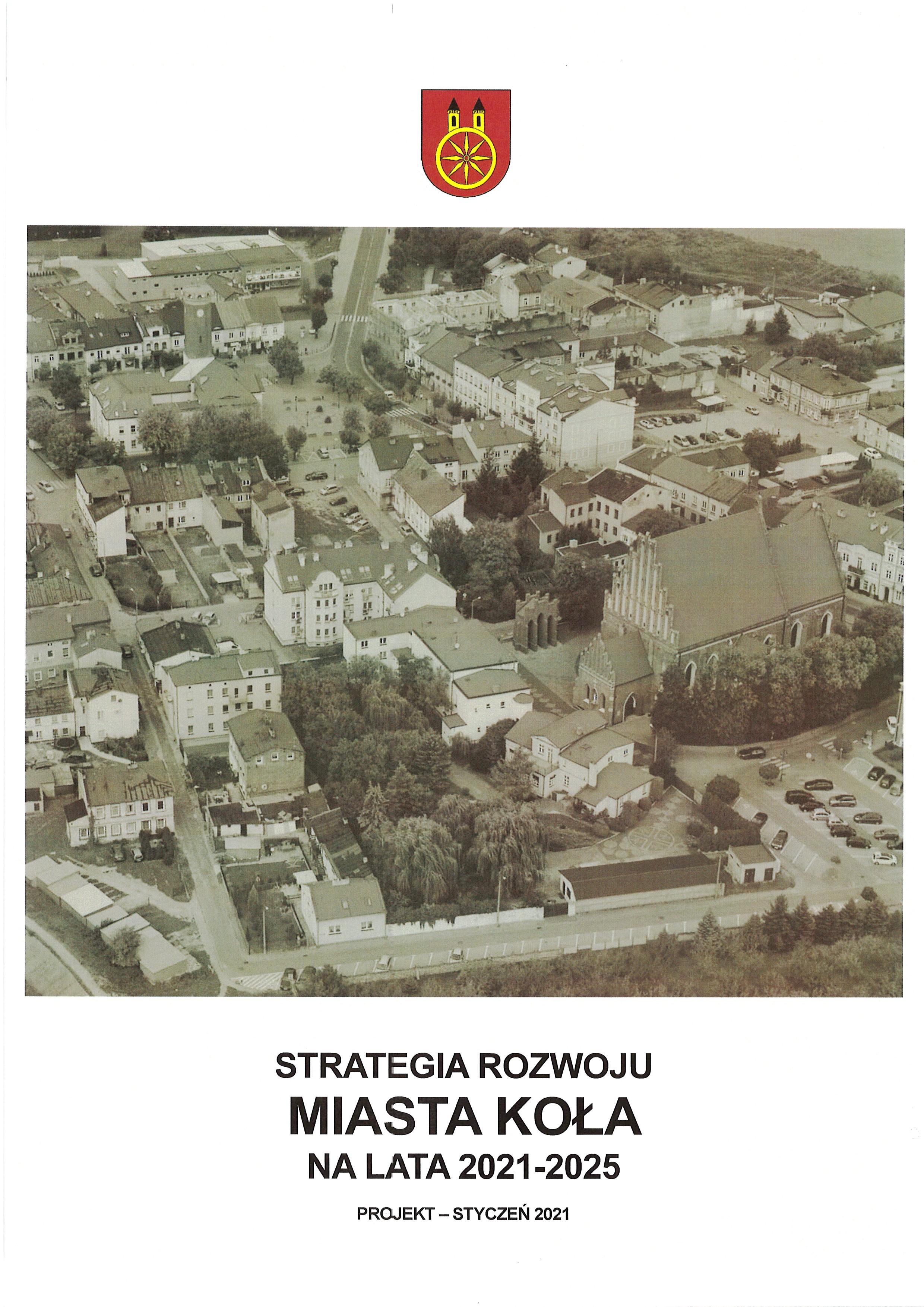 Zdjęcie przedstawia Stary Rynek w Kole z lotu ptaka.