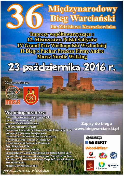 Zapraszamy na 36. Międzynarodowy Bieg Warciański