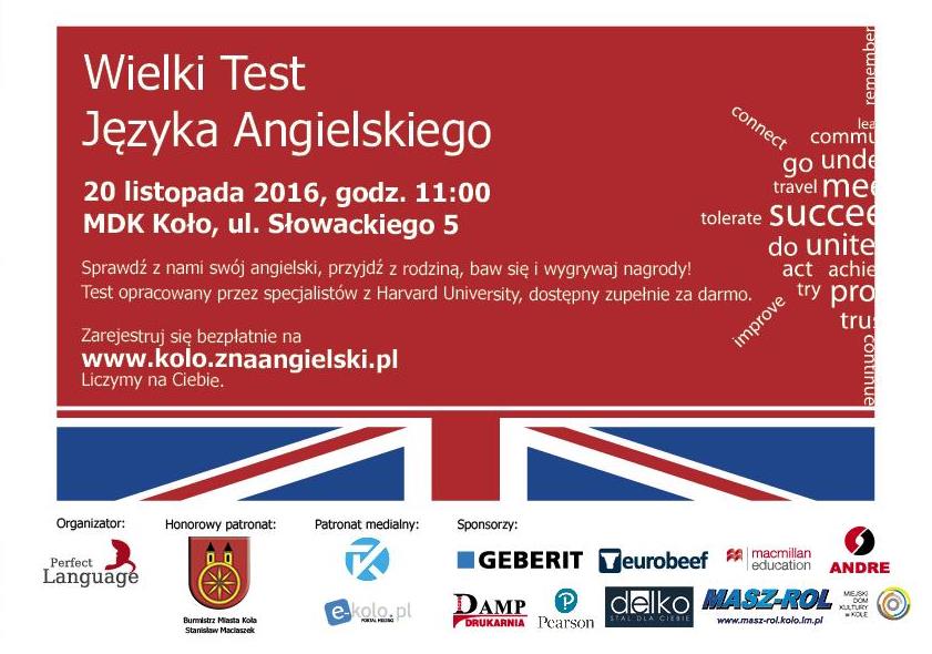 Wielki Test z Języka Angielskiego w MDK w Kole