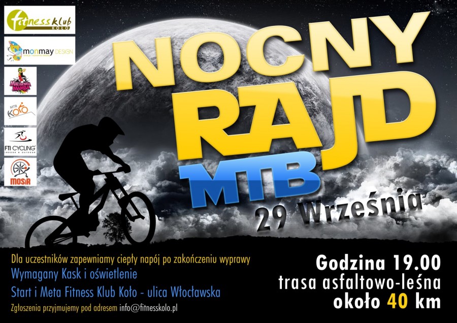 Nocny rajd MTB w Kole