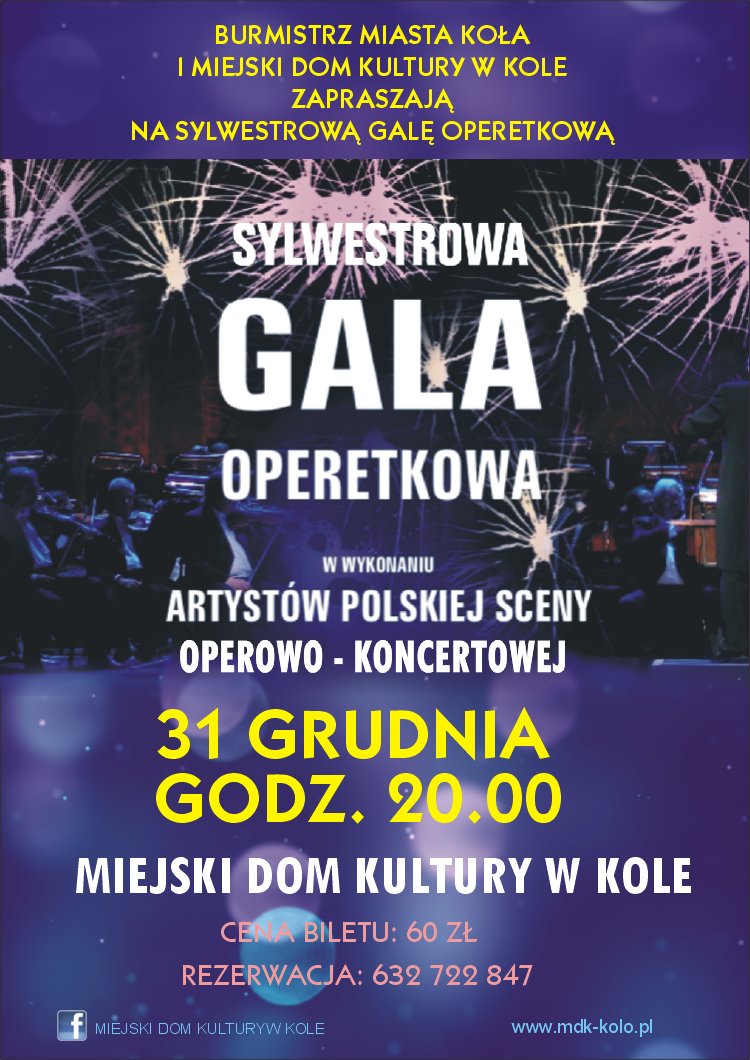 Sylwestrowa Gala Operetkowa w MDK w Kole