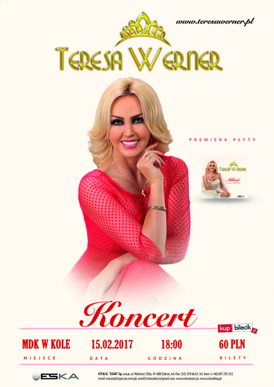 Zapraszamy na koncert TERESY WERNER