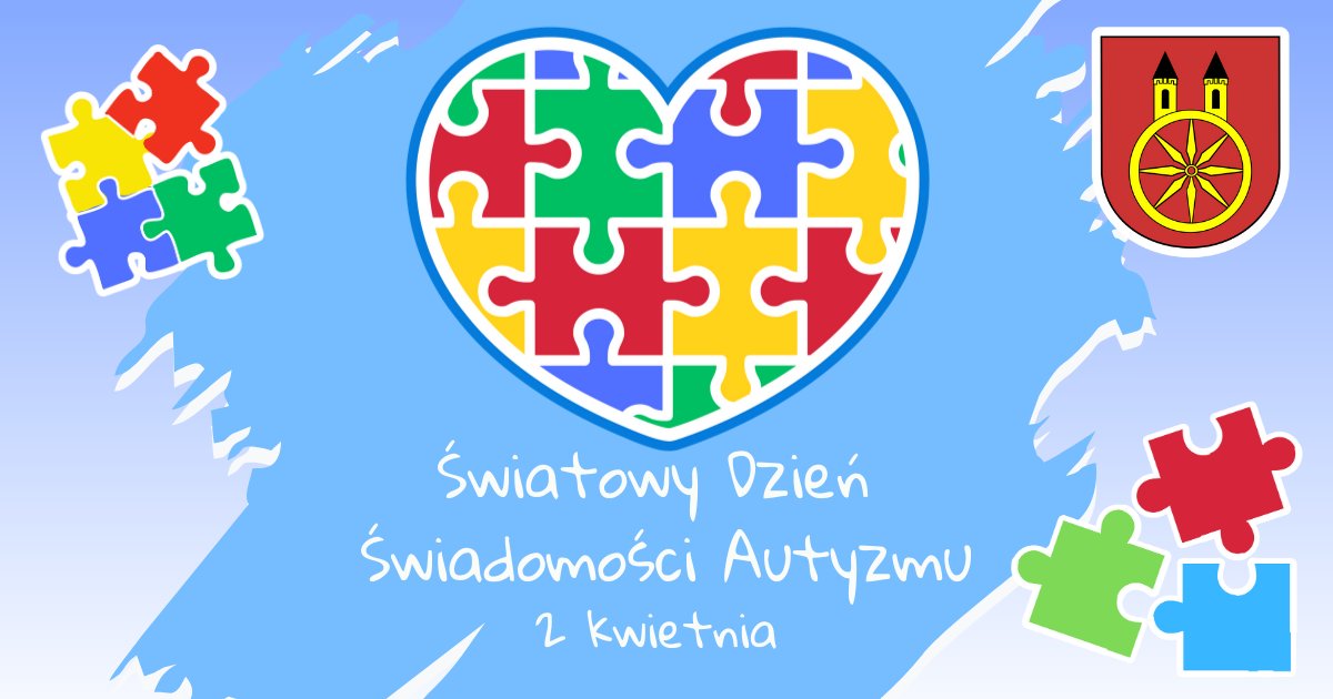 Plansza upamiętnia Światowy Dzień Świadomości Autyzmu (2 kwietnia). Przedstawia serce z motywem puzzli. W prawym górnym rogu herb miasta Koła.