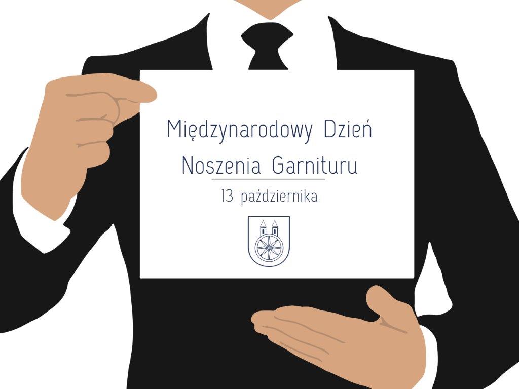 Plansza - 12 PAŹDZIERNIKA - Międzynarodowy Dzień Noszenia Garnituru, tekst pod planszą