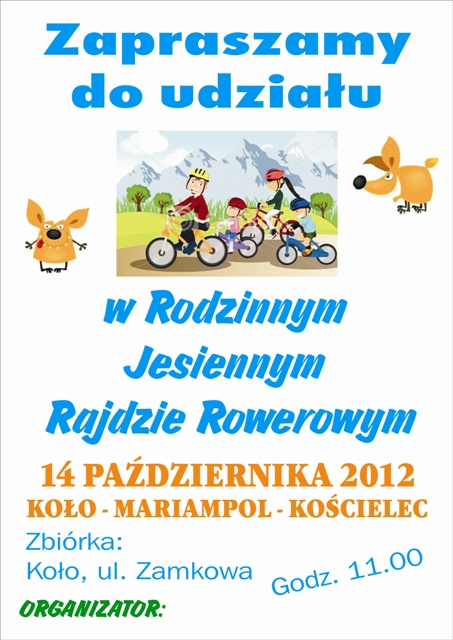 MLUKS Triathlon zaprasza na Jesienny Rodzinny Rajd Rowerowy