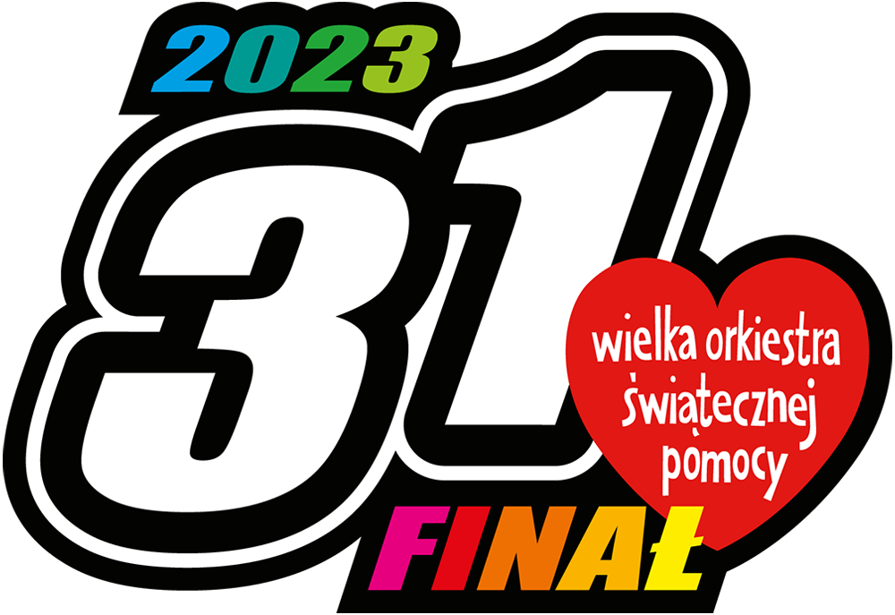 Logo Wielkiej Orkiestry Świątecznej Pomocy w Kole wraz z napisem 31 Finał WOŚP 2023