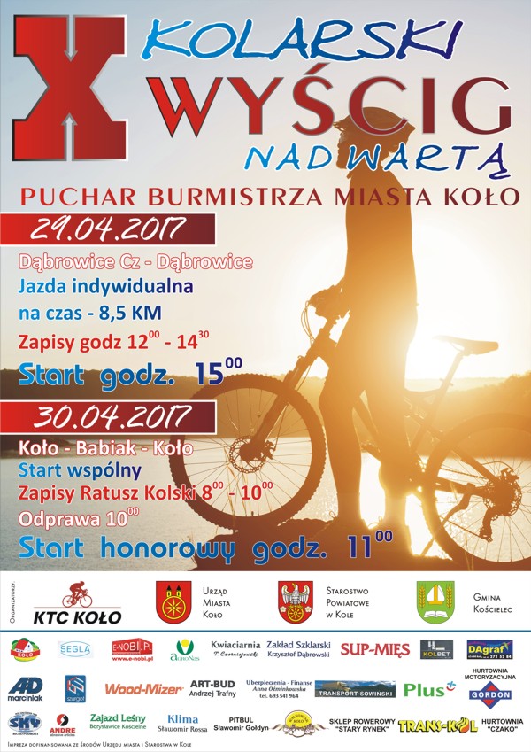 Zapraszamy na X Wyścig Kolarski "Nad Wartą"