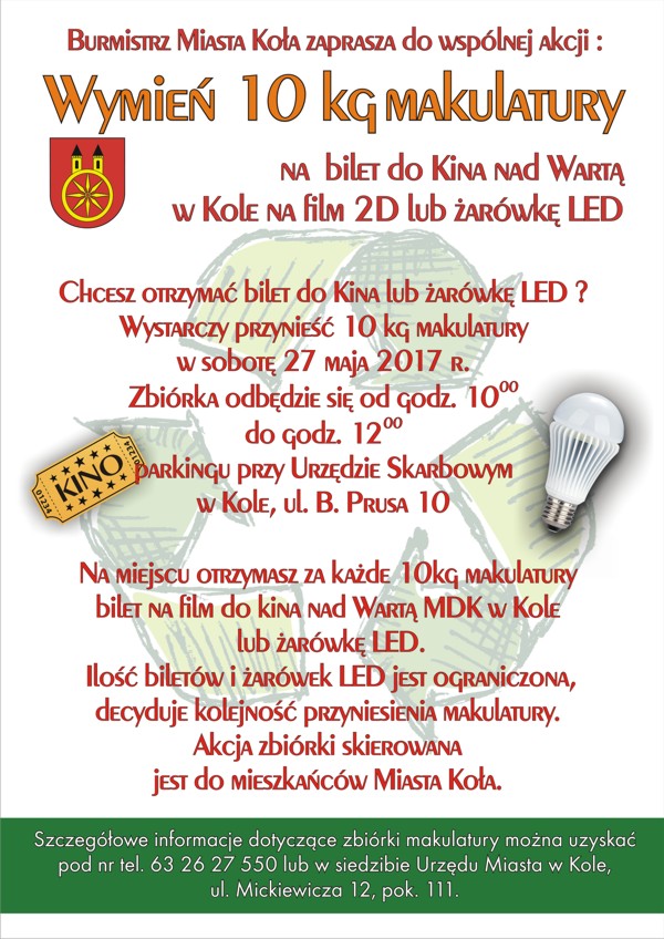 Zachęcamy do udziału w akcji. Bilety i żarówki czekają…