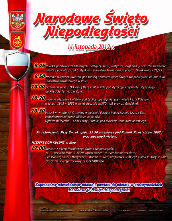 Narodowe Święto Niepodległości 11 listopada 2012 r.