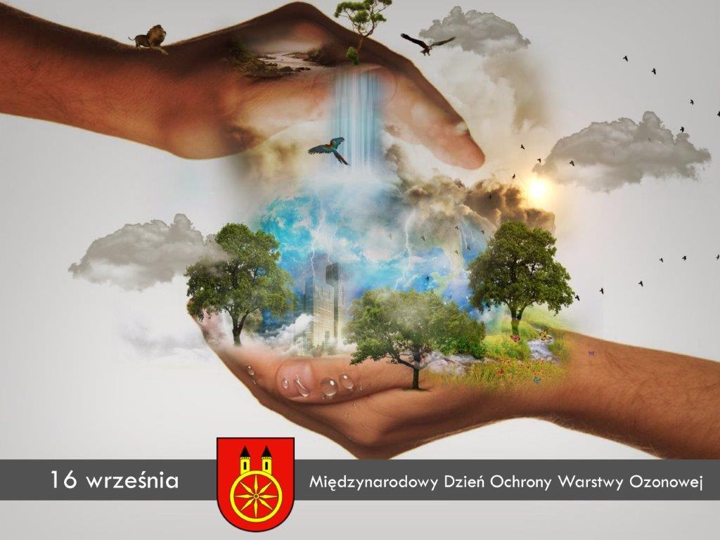 Plansza, Międzynarodowy Dzień Ochrony Warstwy Ozonowej, tekst pod planszą.