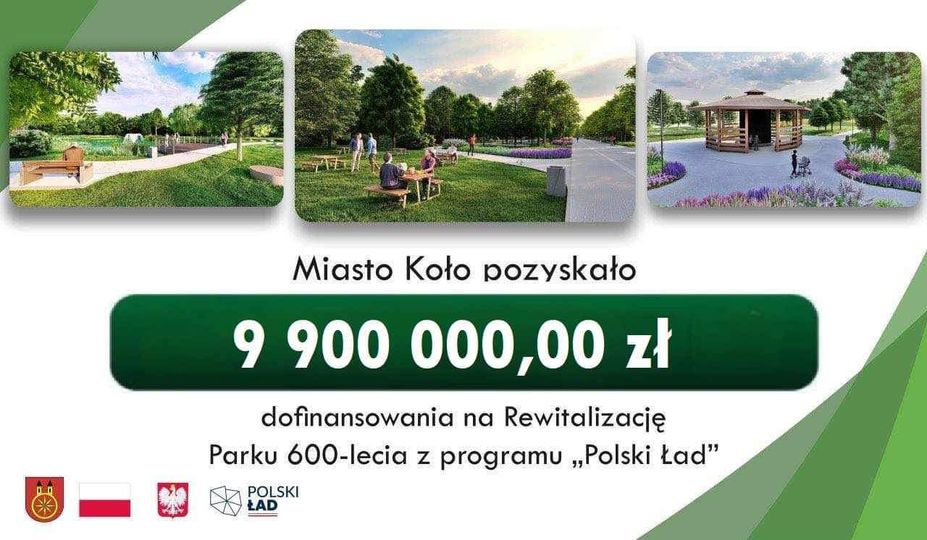 Infografika 9 900 000,00 zł na kompleksową rewitalizację Parku 600-lecia