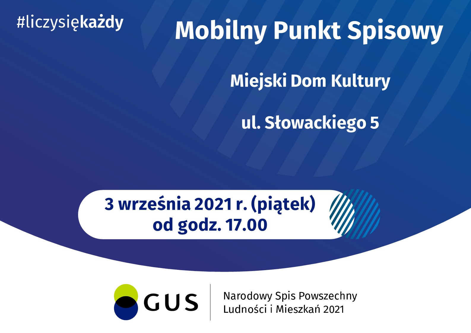 Plansza NSP 2021 Mobilny Punkt Spisowy, tekst pod planszą.