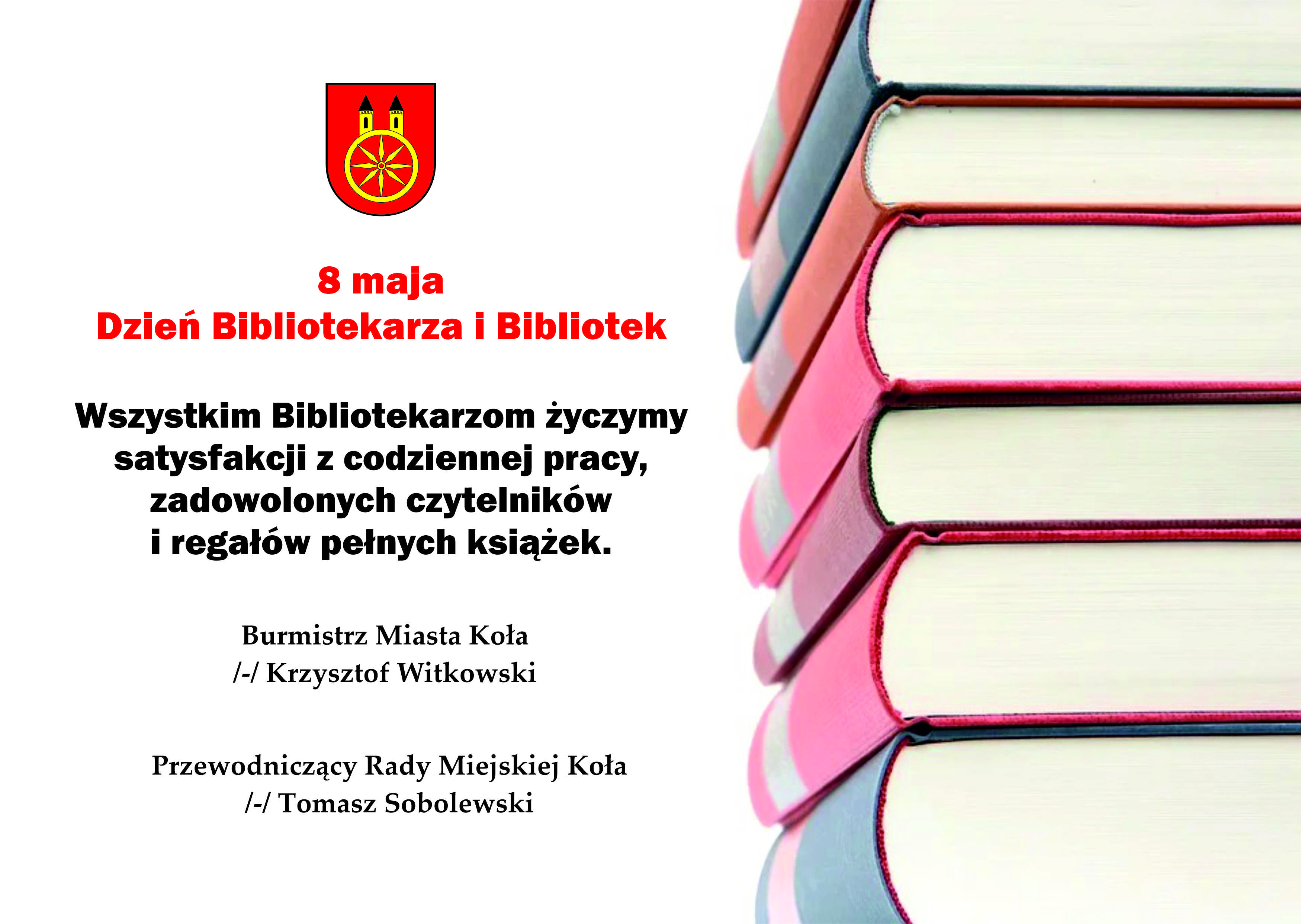 Plansza - 8 maja Dzień Bibliotekarza i Bibliotek