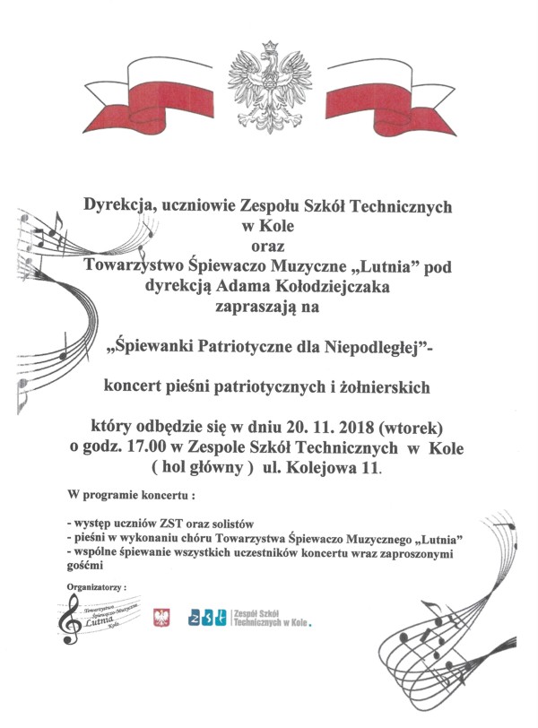 „Śpiewanki Patriotyczne dla Niepodległej” - koncert pieśni patriotycznych i żołnierskich