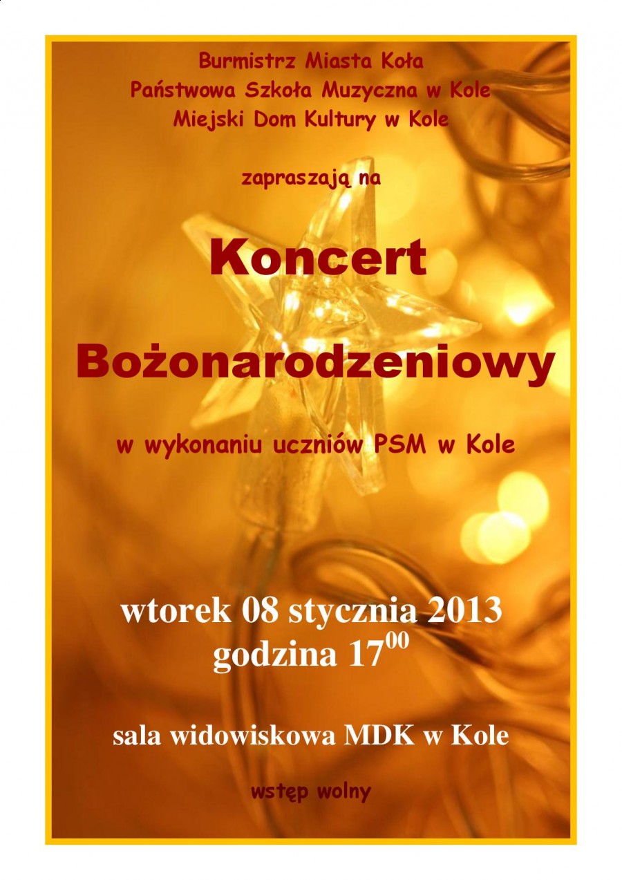 Koncert Bożonarodzeniowy w MDK w Kole