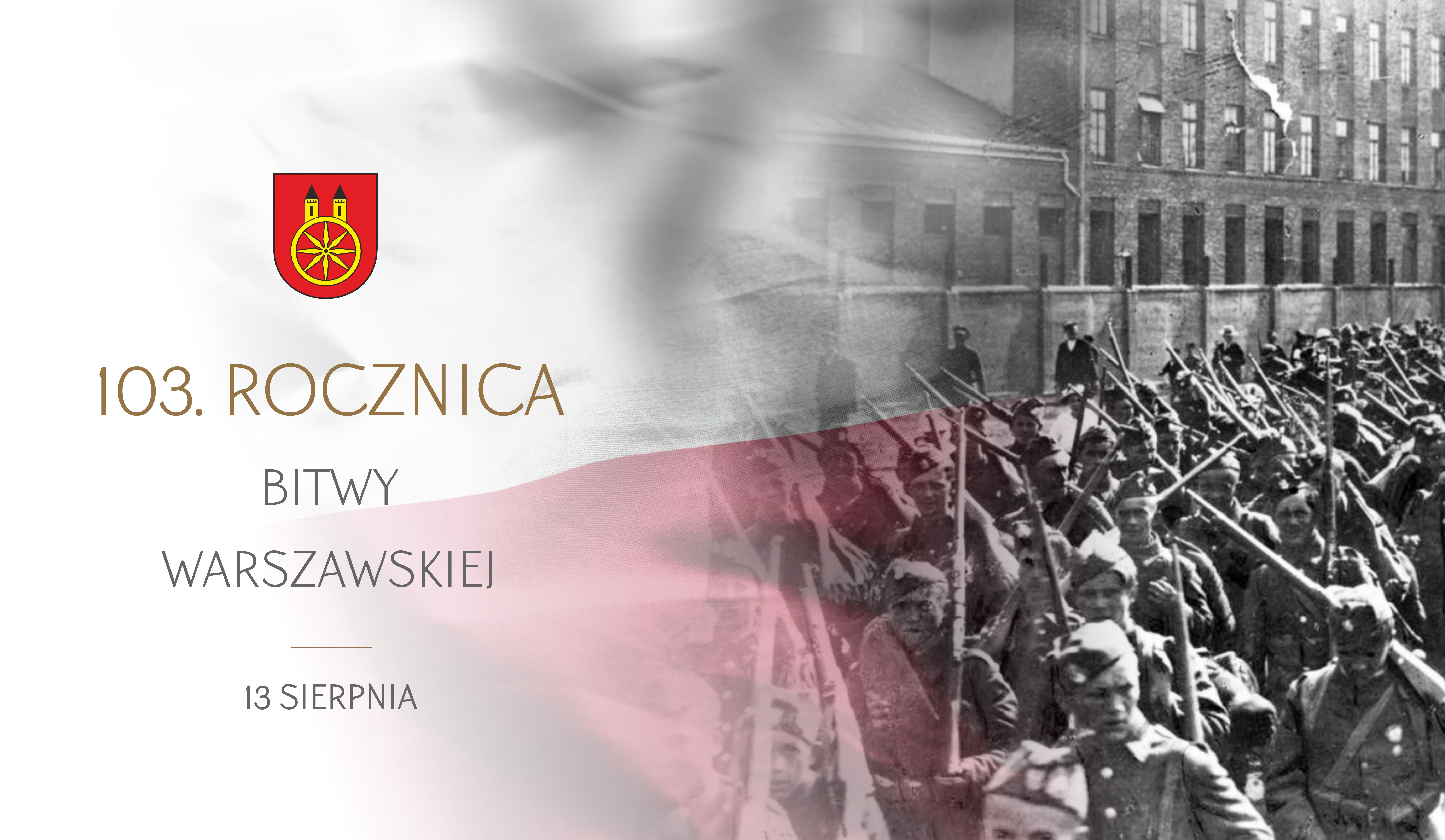 Grafika 13 SIERPNIA Rocznica Bitwy Warszawskiej Koło Pamięta, tekst pod grafiką.