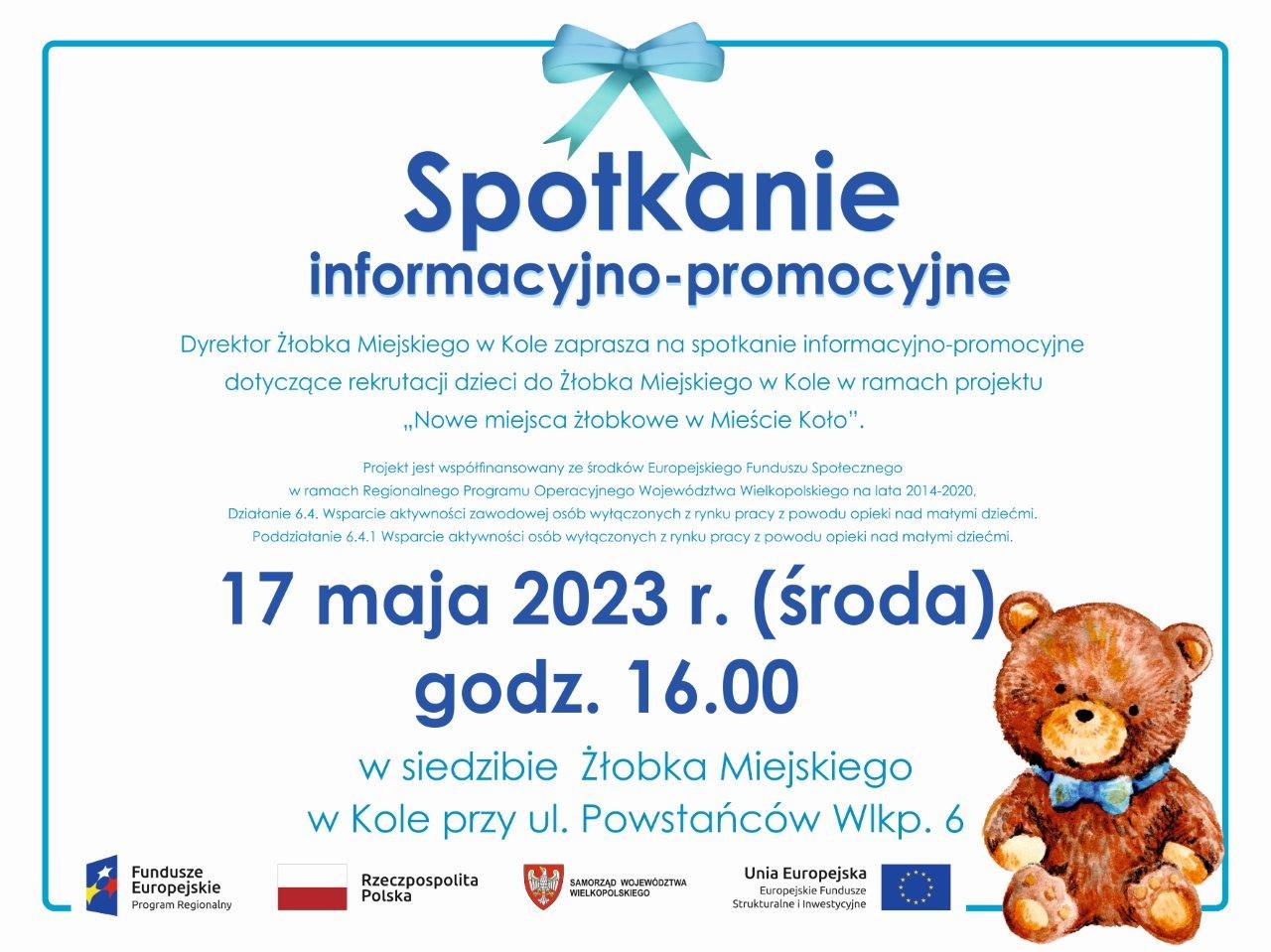 Plansza, Spotkanie informacyjno-promocyjne dotyczące rekrutacji dzieci do Żłobka Miejskiego w Kole