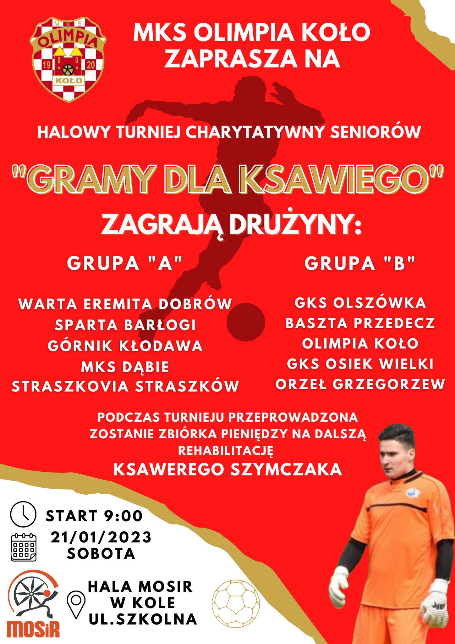Plakat Halowego Turnieju Charytatywnego Seniorów 