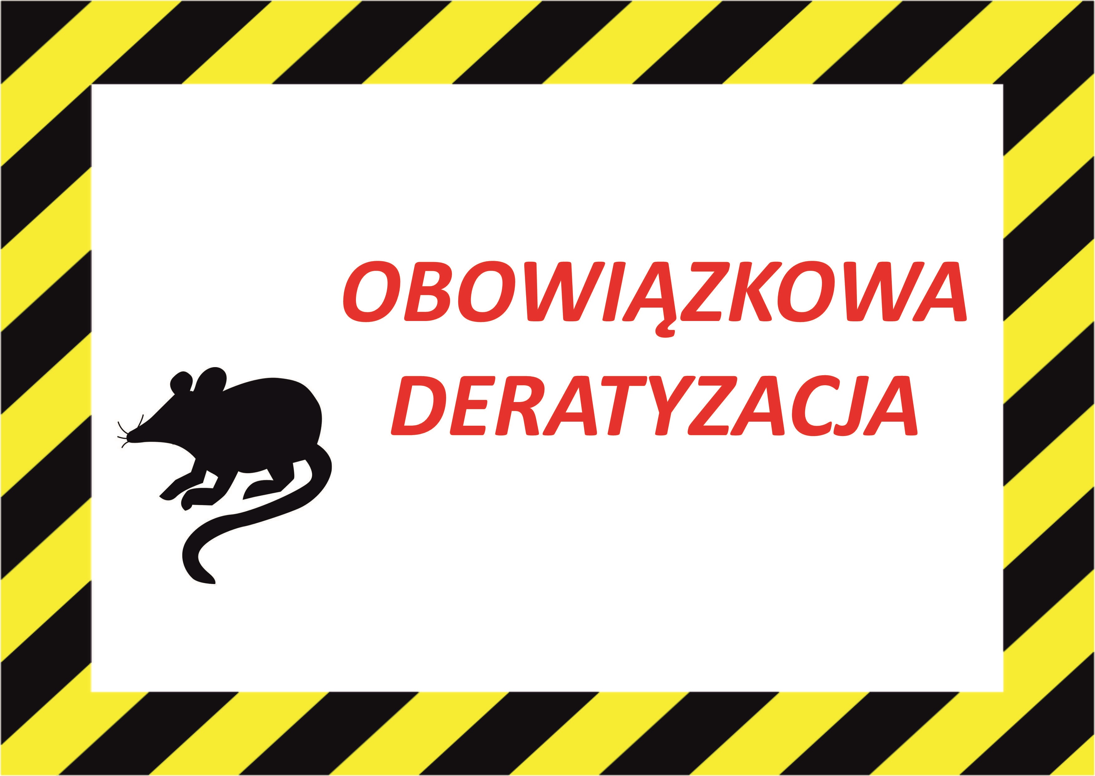 Plansza Akcja deratyzacyjna na terenie miasta Koła, tekst pod planszą.